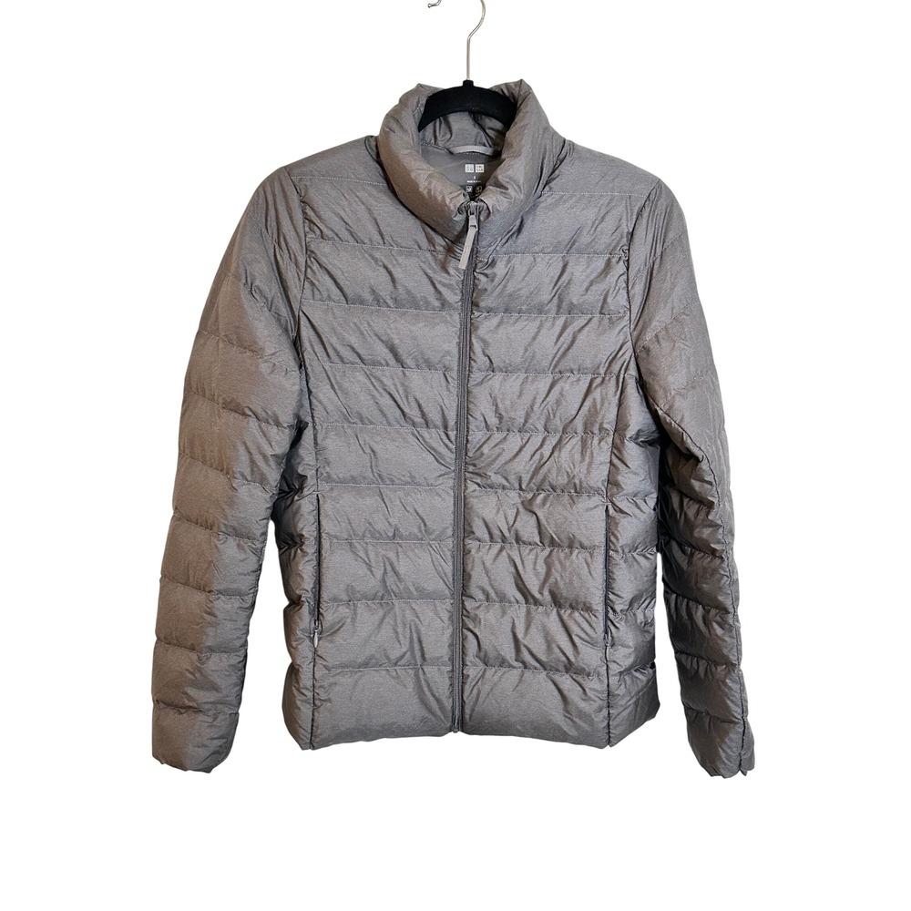Uniqlo Lightweight Down Puffer Jacket Size S Gray Water Repellent Packable